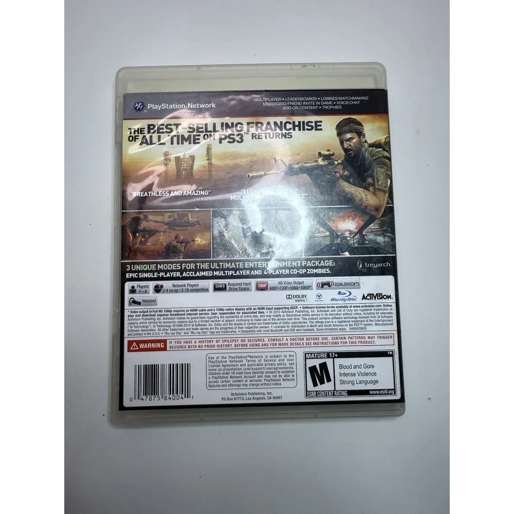 Call of Duty: Black Ops (Sony PlayStation 3, 2010) Complete CIB PS3